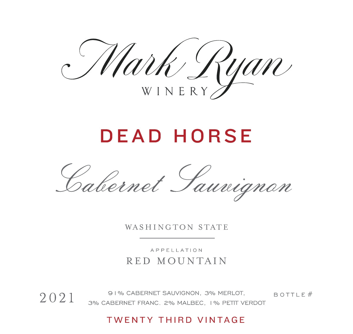 Mark Ryan Dead Horse Cabernet Sauvignon 2021