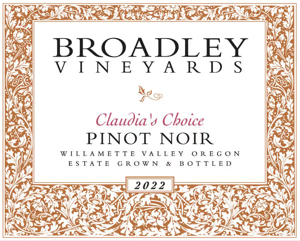 Broadley Claudia's Choice Pinot Noir 2022
