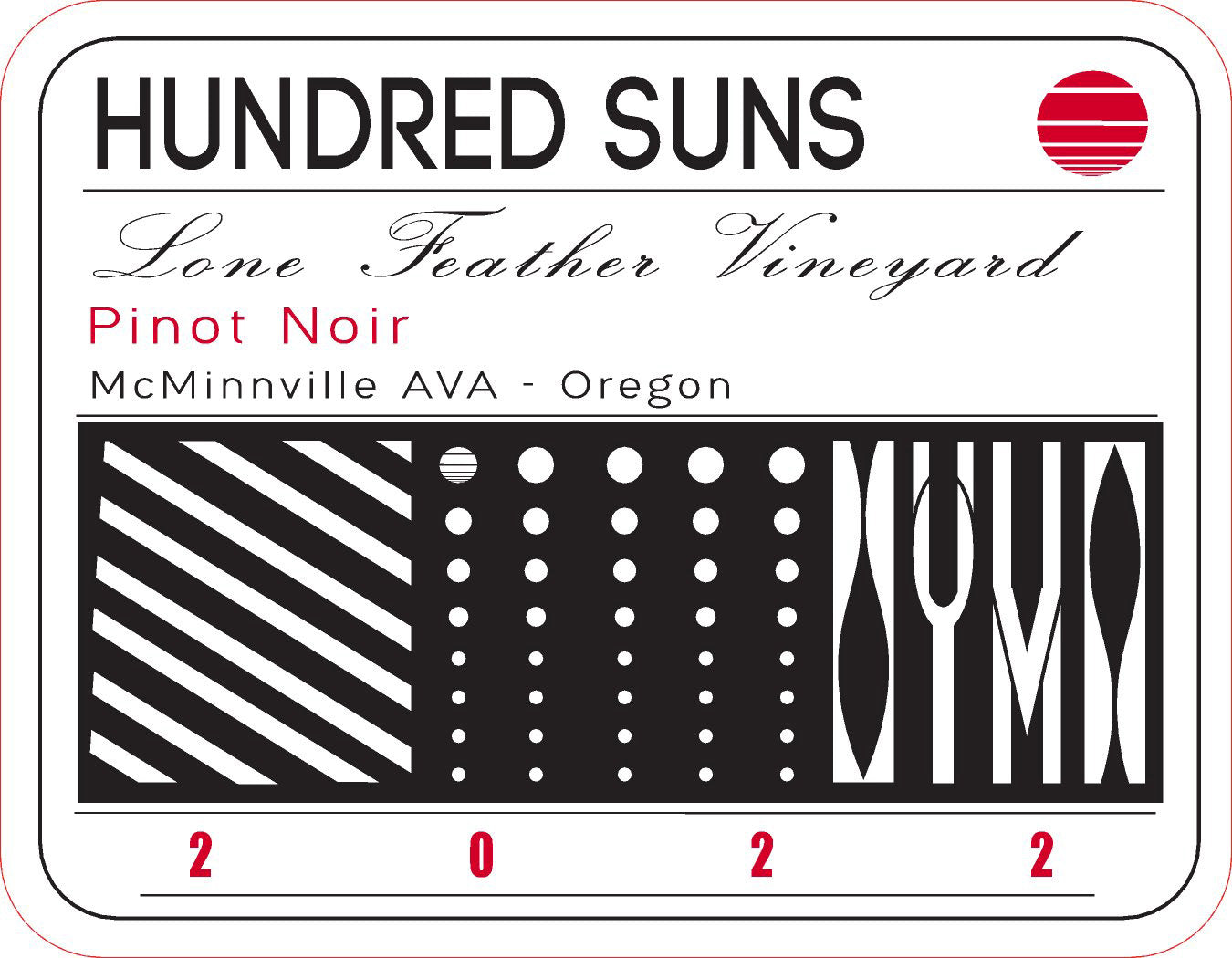 Hundred Suns Lone Feather Vineyard Pinot Noir 2022