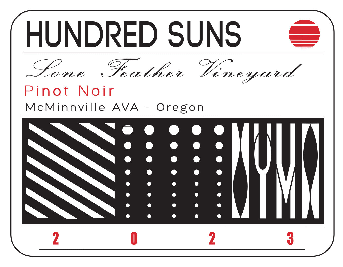 Hundred Suns Lone Feather Vineyard Pinot Noir 2023