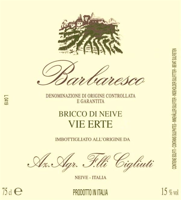 Cigliuti Barbaresco Bricco di Neive Vie Erte 2021