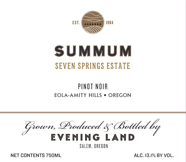 Evening Land Seven Springs Vineyard Summum Pinot Noir 2021