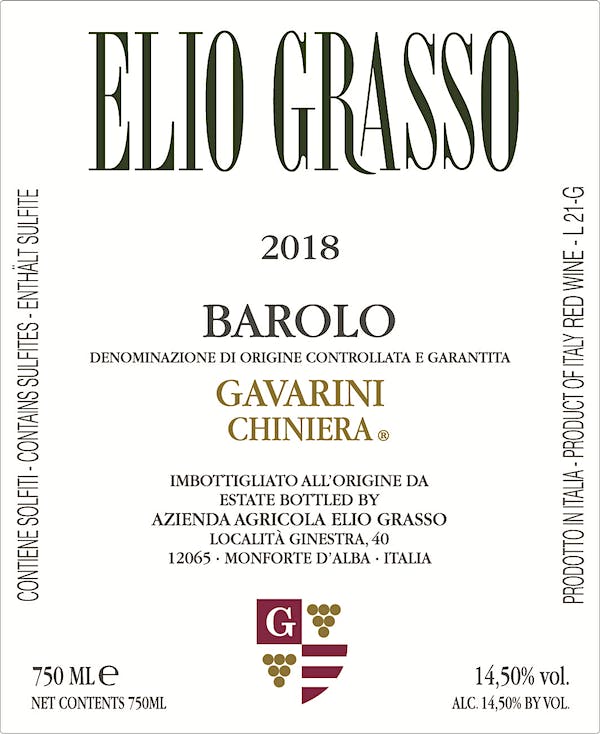 Elio Grasso Barolo Gavarini Chiniera 2018