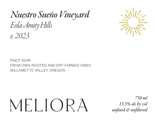 Meliora Nuestro Sueño Vineyard Pinot Noir 2023