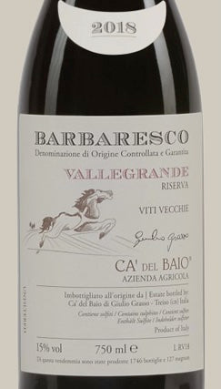Ca del Baio Barbaresco Vallegrande Riserva Viti Vecchie 2018
