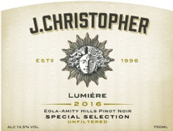 J. Christopher Lumiere Special Selection Eola-Amity Hills Pinot noir 2018